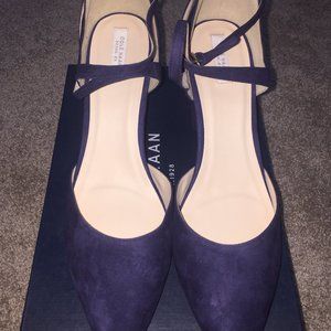 NIB Cole Haan Navy suede wedge heels, size 11